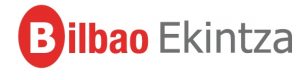 Logotipo de Bilbao Ekintza, entidad municipal de apoyo al emprendimiento, el empleo y la formación en Bilbao.