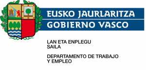 Logotipo del Gobierno Vasco – Eusko Jaurlaritza y del Departamento de Trabajo y Empleo, organismo público vinculado a programas de empleo y formación subvencionada.